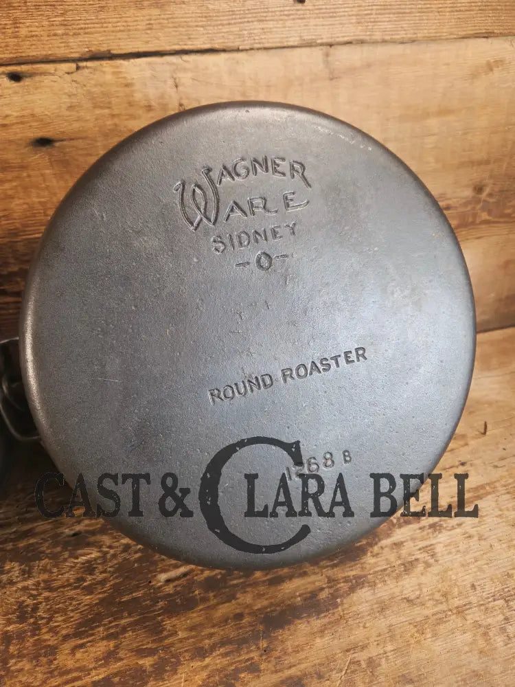 Beautiful & elegant! 1930’s Wagner Ware #8 Drip Drop Round Roaster #1268 w/ Sawtooth Lid p/n 1268 A. Raised Letter lid