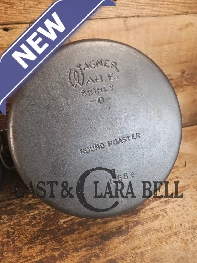 Beautiful & elegant! 1930’s Wagner Ware #8 Drip Drop Round Roaster #1268 w/ Sawtooth Lid p/n 1268 A. Raised Letter lid