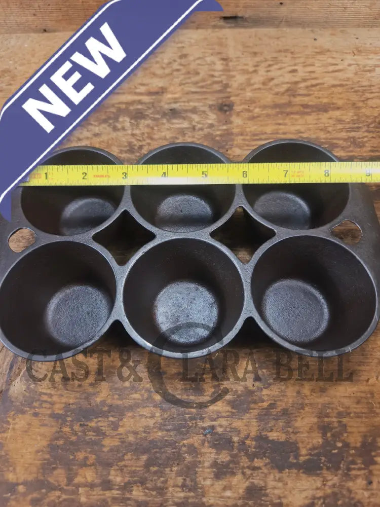 Beautiful Griswold 6 Cup Muffin/Popover Pan 6141 Variation 4 Rarity 3 - Bakeware
