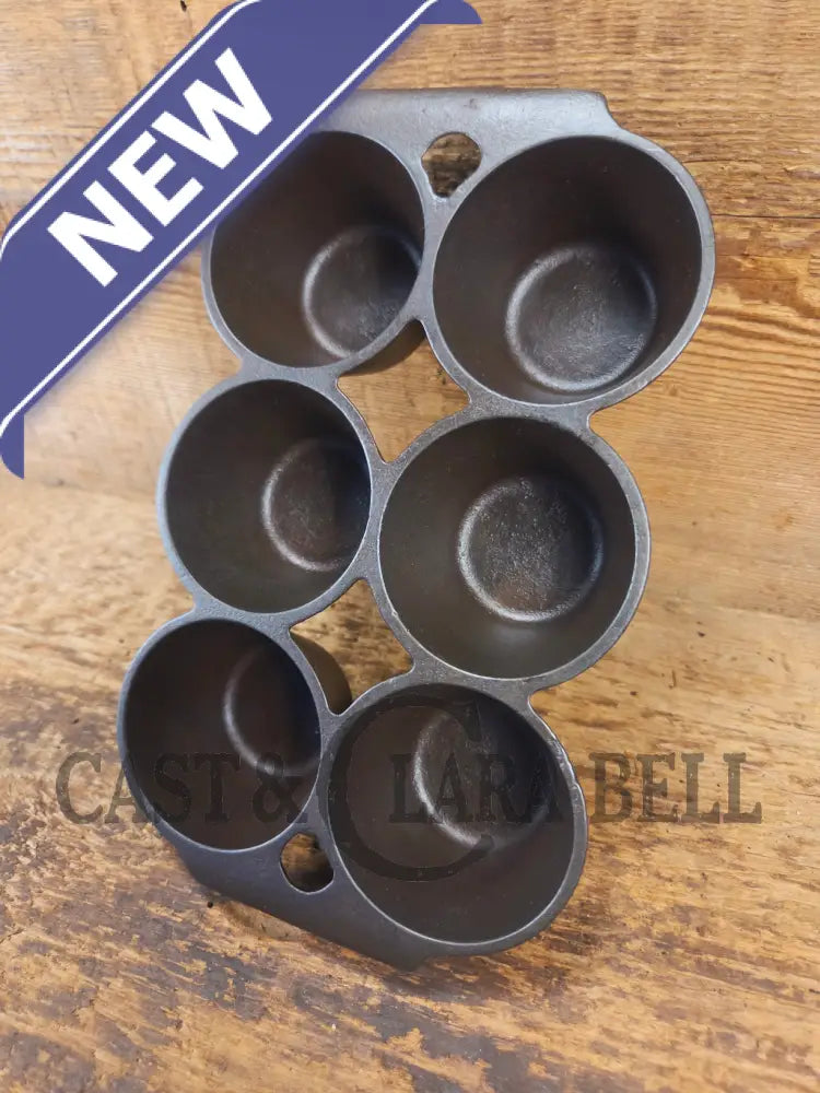 Beautiful Griswold 6 Cup Muffin/Popover Pan 6141 Variation 4 Rarity 3 - Bakeware