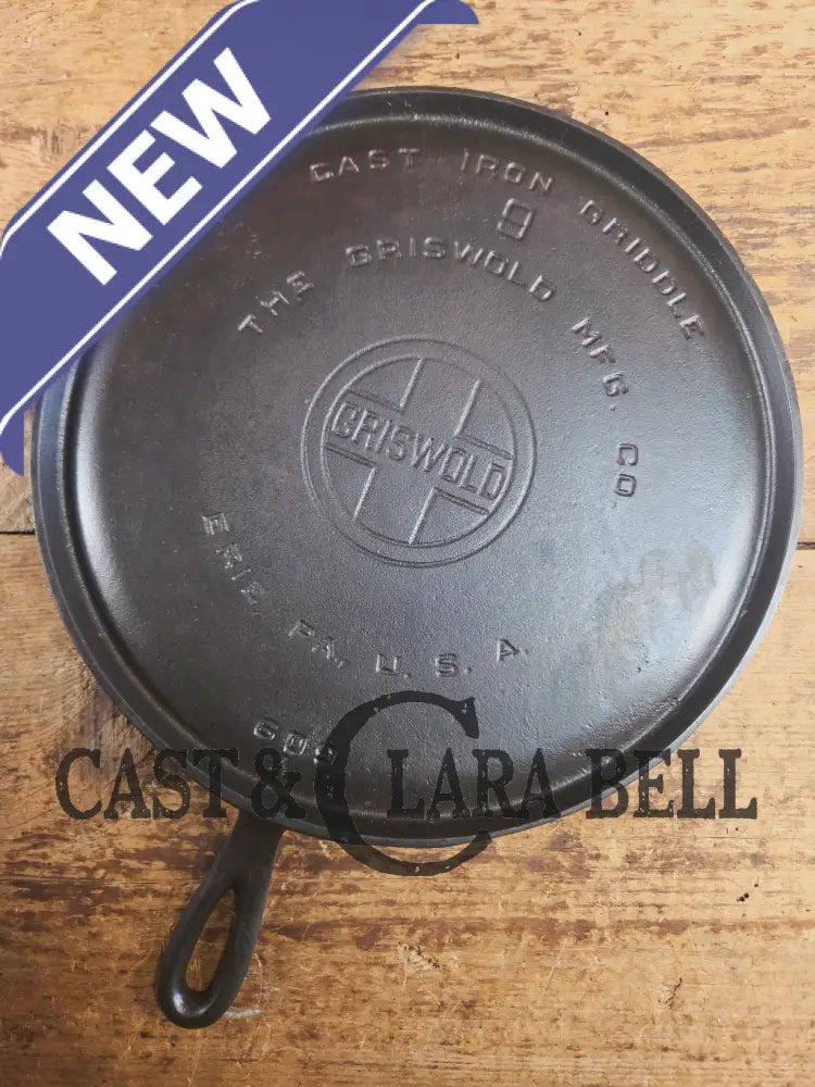 Beautiful Griswold #9 Round Griddle with Large Block Logo 609. Mint Amazing piece for your kitchen! Griddle