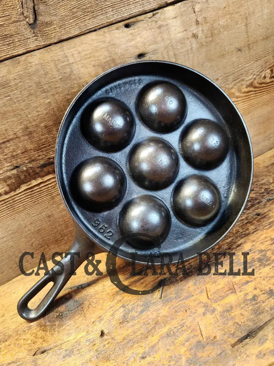 Beautiful Griswold No. 32 Cast Iron Aebleskiver 962. Awesome Poached Eggs! Skillet