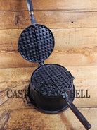 Beautiful Illinois made 1920’s Stover No. 8 Waffle Iron w/ HTF Tall Base! Original wood handles Waffle Iron
