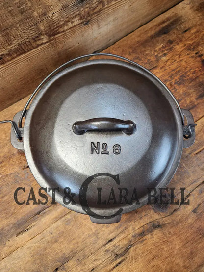 Beautiful! Martin Stove & Range No. 8 Dutch Oven With Hamburger Logo And Matching Lid! Fully