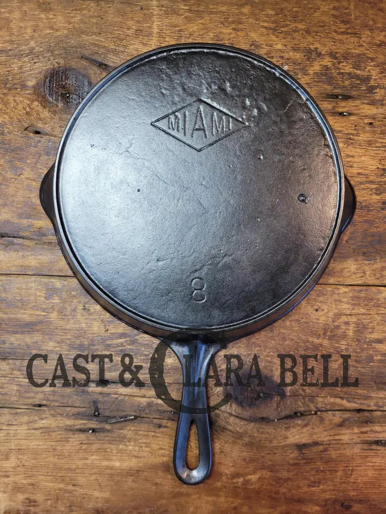 Beautiful Piece! 1920’S Favorite Piqua Miami #8 Cast Iron Skillet With Heat Ring. Collector’s