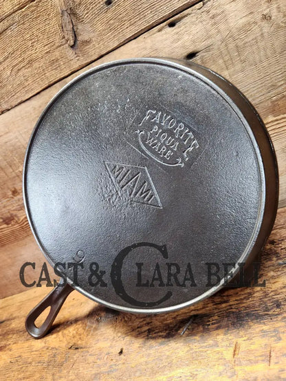 Beautiful Piece! 1920’S Favorite Piqua Miami #9 Cast Iron Skillet With Heat Ring