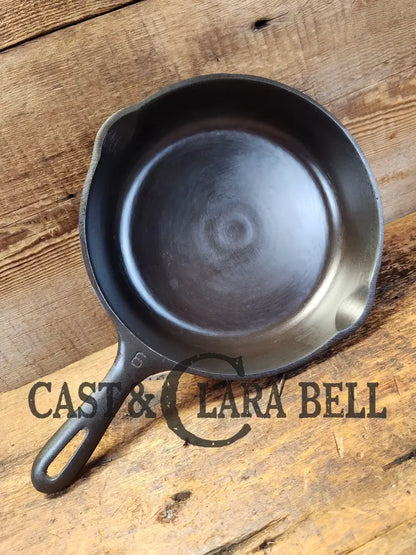 Beautiful Swirls! 1930’S Wagner Unmarked #6 Cast Iron Sautee Skillet. Skillet