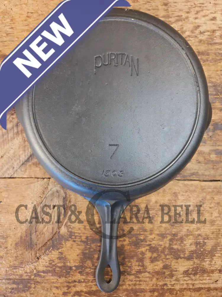 Beautiful! The Classic #7 Griswold made Puritan No. 8 cast iron skillet w Heat Ring. 1503 - Skillet