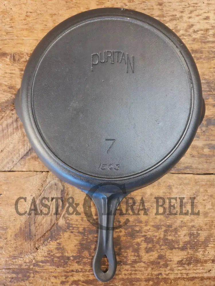Beautiful! The Classic #7 Griswold made Puritan No. 8 cast iron skillet w Heat Ring. 1503 - Skillet