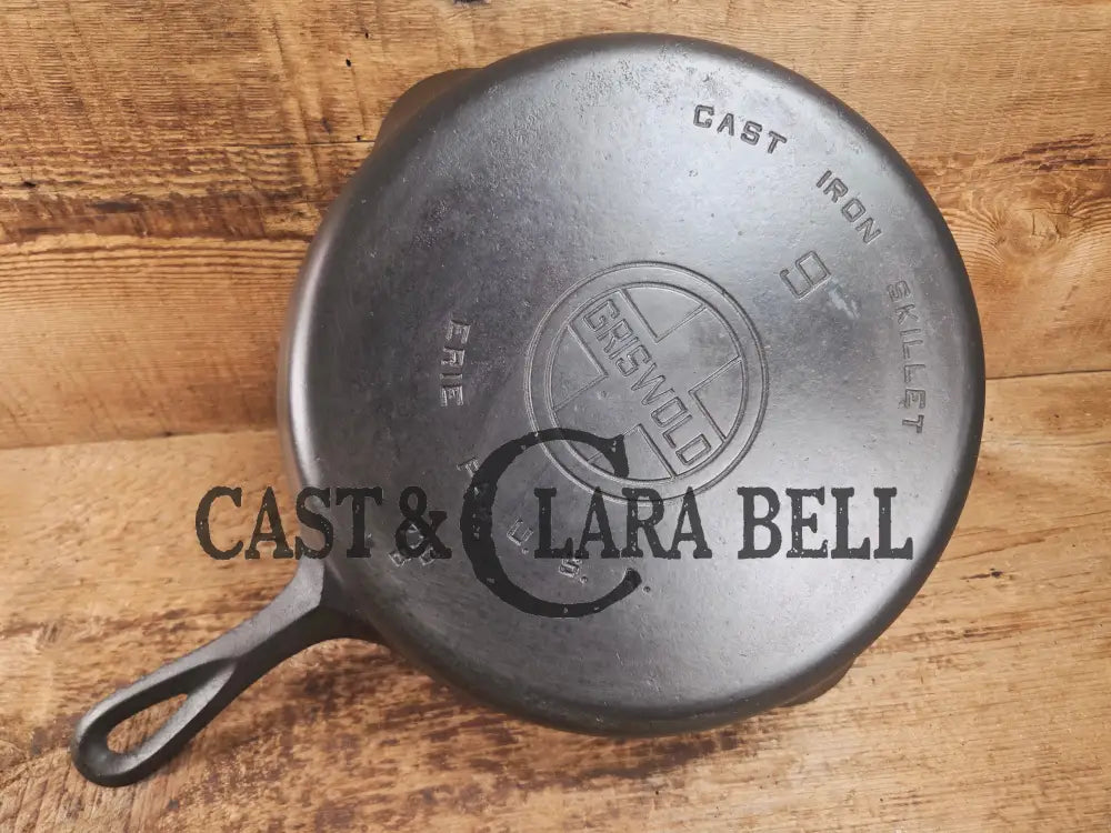 Beauty! 1930’s Griswold #9 Skillet with Large Block Logo and Smooth Bottom 710 Skillet