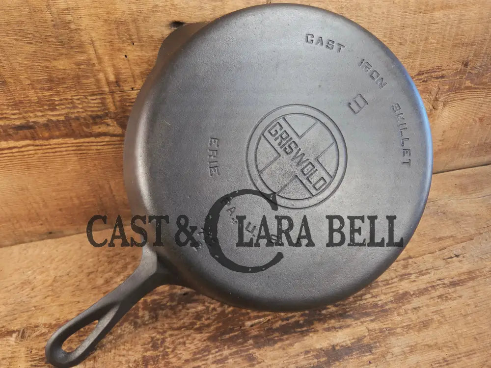 Beauty! 1930’s Griswold #9 Skillet with Large Block Logo and Smooth Bottom 710 C Skillet