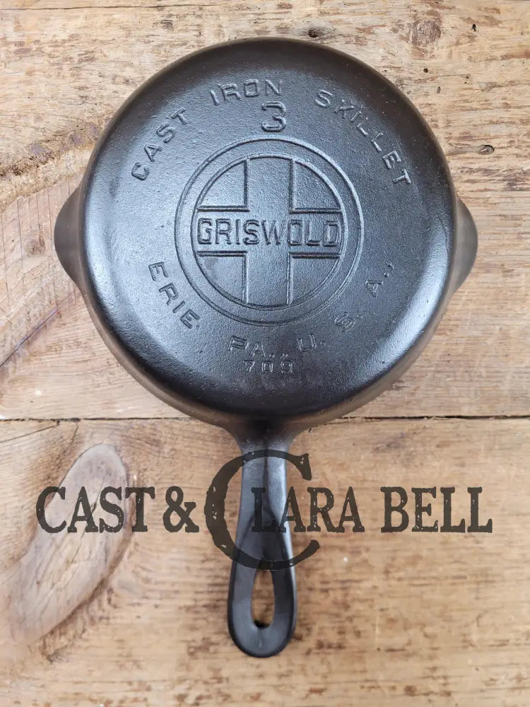 Best Seller! 1920’S Griswold #3 Egg Skillet With Large Block Logo And Smooth Bottom 709