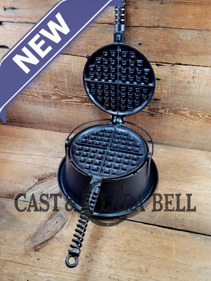 Best Seller! 1920’S Griswold No. 8 Cast Iron Waffle Maker (314/315) With Tall Base (Bailed Raised