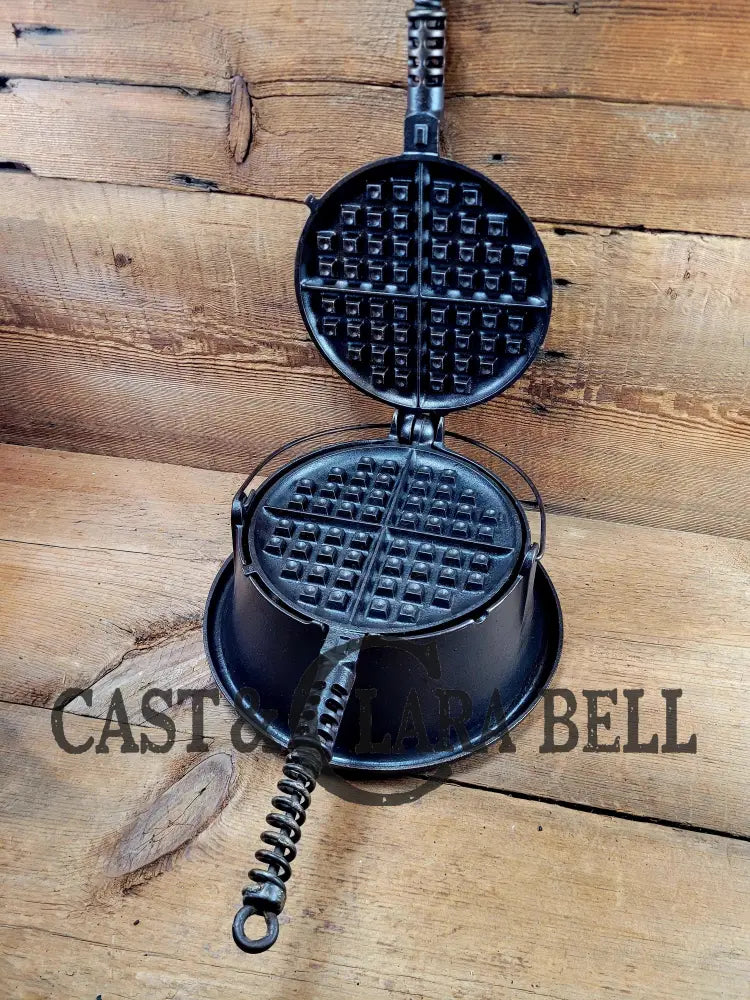 Best Seller! 1920’S Griswold No. 8 Cast Iron Waffle Maker (314/315) With Tall Base (Bailed Raised
