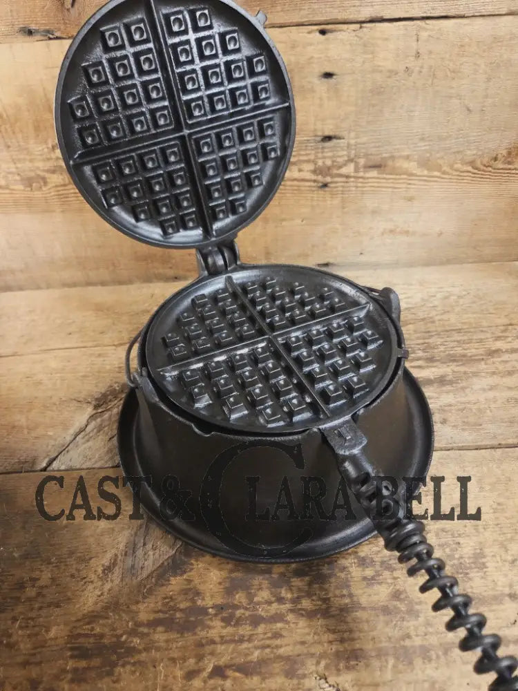 Best Seller! 1920’s Griswold No. 8 Cast Iron Waffle Maker (314/315) with Tall Base (Bailed raised 88)! Waffle Iron