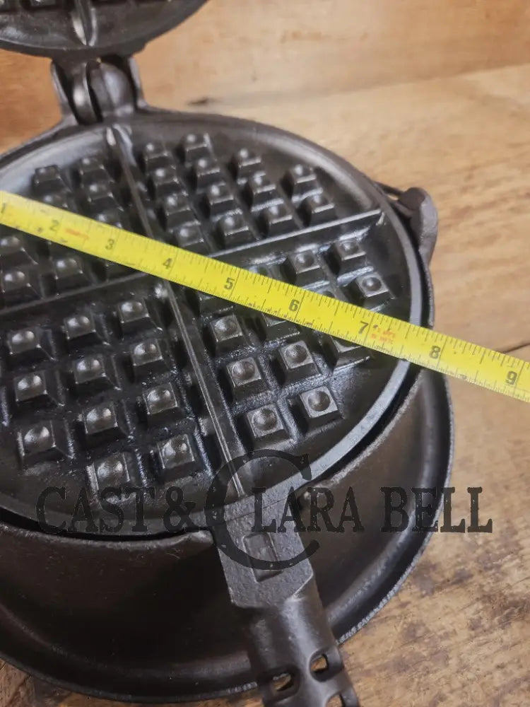 Best Seller! 1920’s Griswold No. 8 Cast Iron Waffle Maker (314/315) with Tall Base (Bailed raised 88)! Waffle Iron