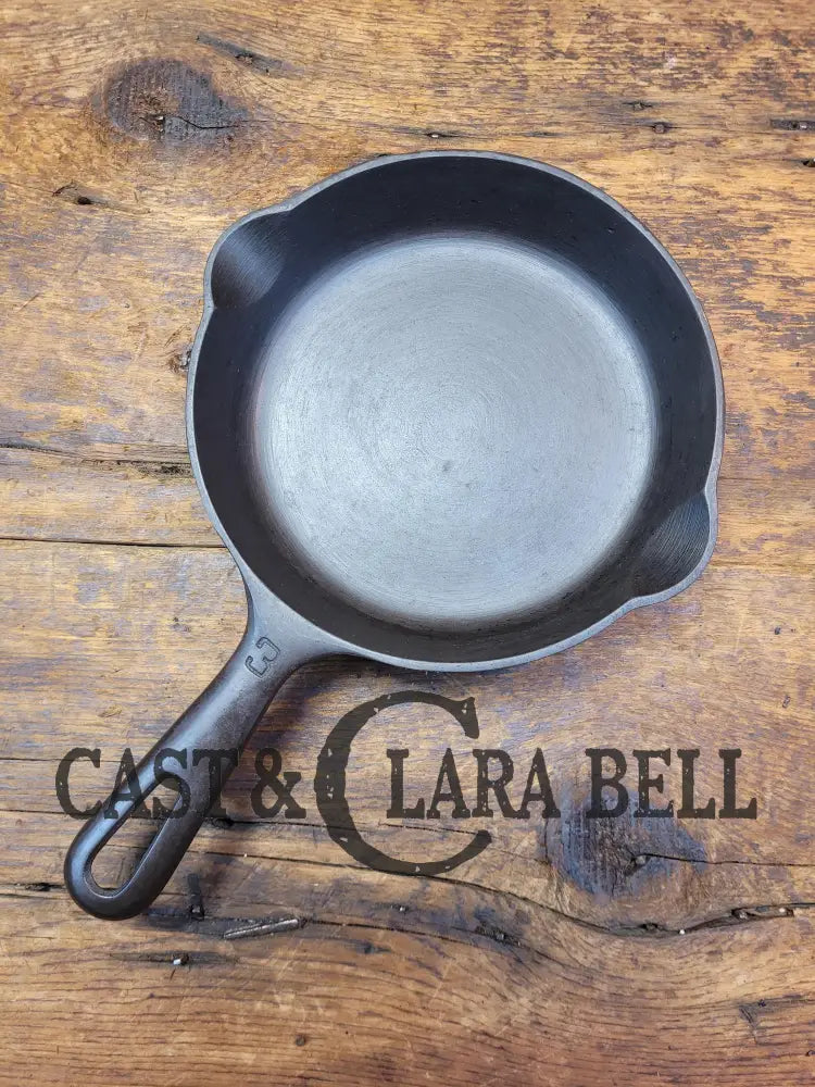 Best Seller! 1940’S Griswold No. 3 Cast Iron Egg Skillet With Grooved Handle 709 I