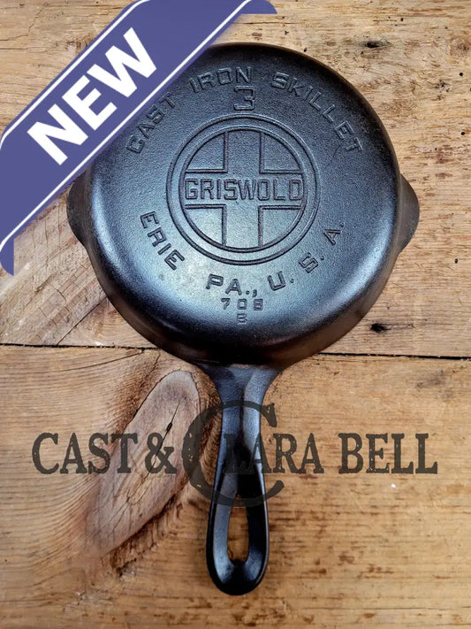 Best Seller Must Have Egg Skillet! Griswold #3 Skillet With Large Block Logo 709 B.