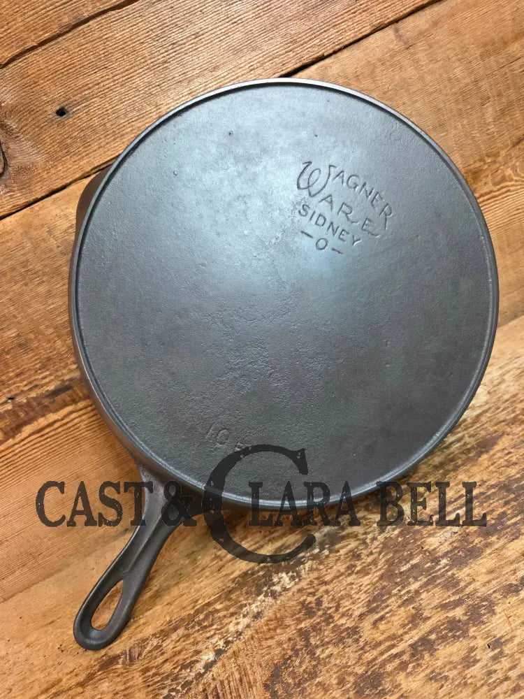 Big 1920’s era Wagner Ware #10 Cast Iron Skillet with Stylized Logo AND heat ring 10 B - Skillet