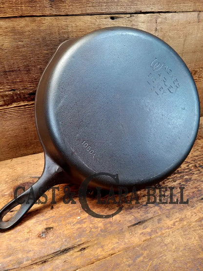 Big 1930’S Wagner Ware #10 Cast Iron Skillet With Stylized Logo 1060 A