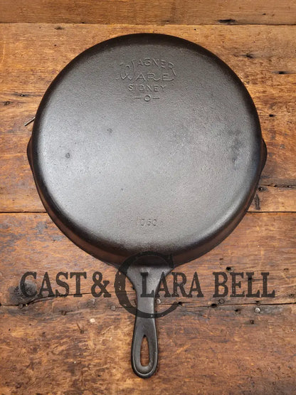 Big 1930S Wagner Ware #10 Cast Iron Skillet With Stylized Logo 1060 A