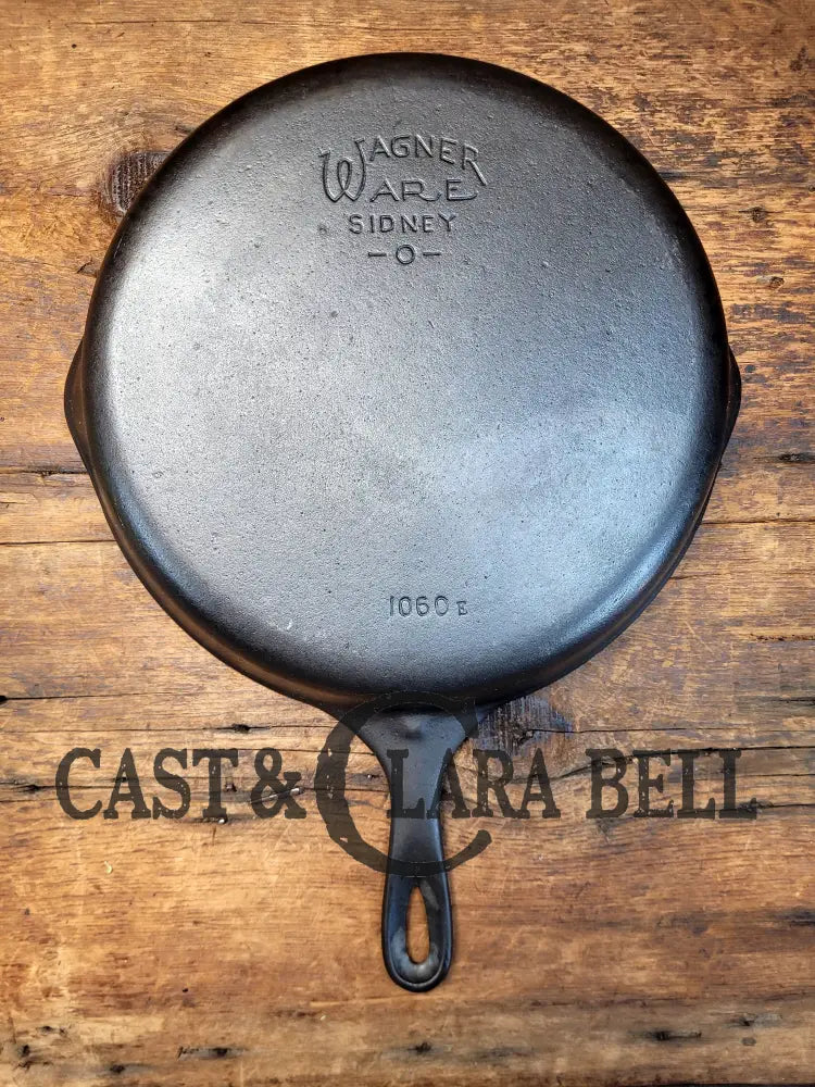 Big 1930’S Wagner Ware #10 Cast Iron Skillet With Stylized Logo 1060 E