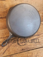 Big 1930’s Wagner Ware #10 Cast Iron Skillet with Stylized Logo 1060 H. Great Bacon skillet! - Skillet