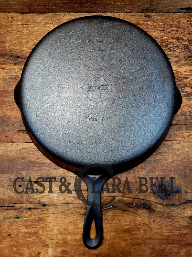 Big 1940’S Griswold #10 Skillet With Small Block Logo And Heat Ring 716 A. Fantastic Every Day