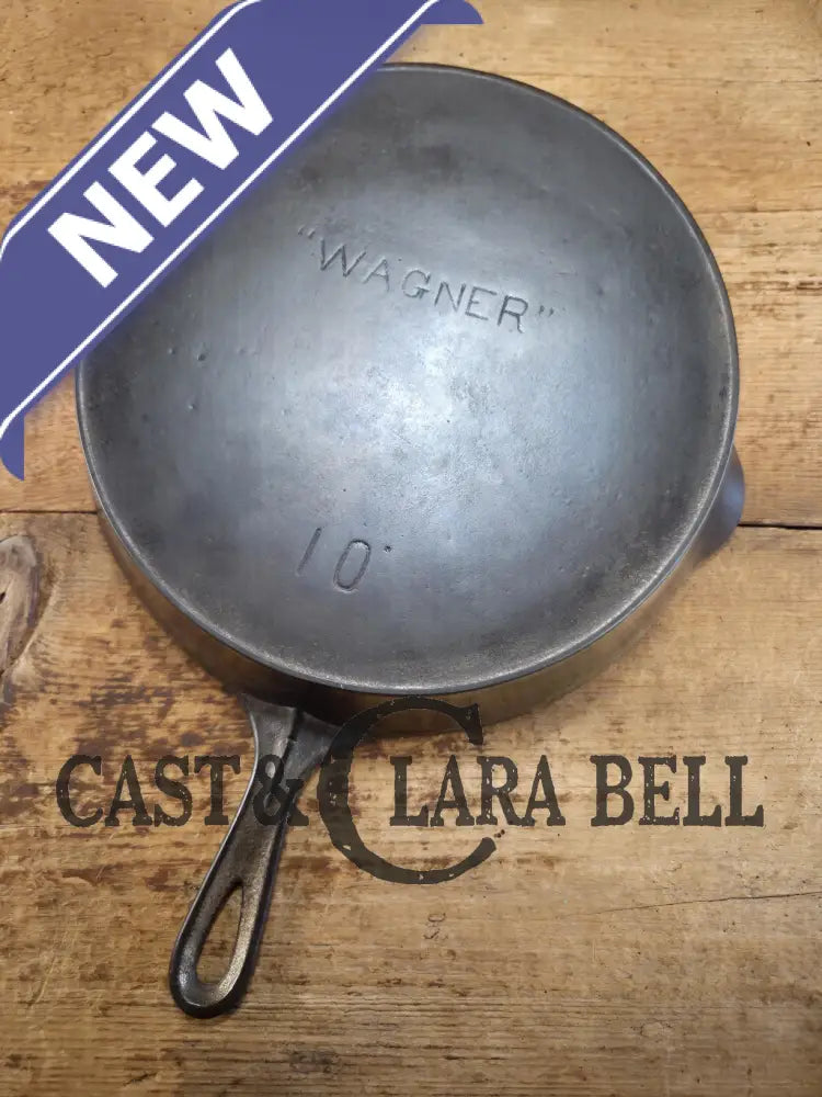 Big bacon skillet! 1890’s Era Wagner #10 Block Logo. Beautiful design superior performance. Nickel exterior black iron