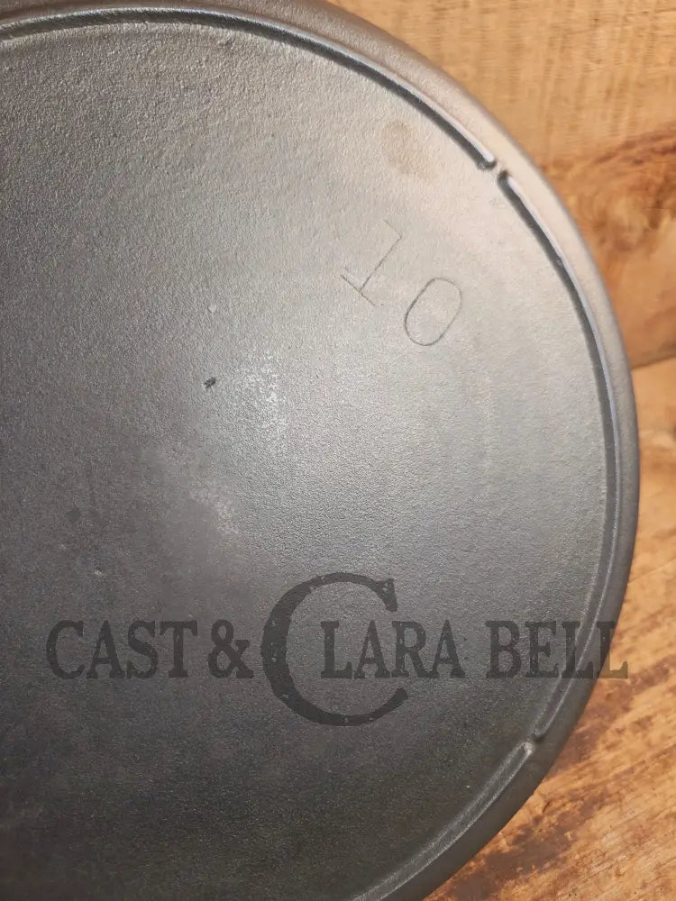 Big bacon skillet! Beautiful 1930’s Lodge #10 Cast Iron Skillet with 3 Notch Heat Ring. SC24 - Skillet