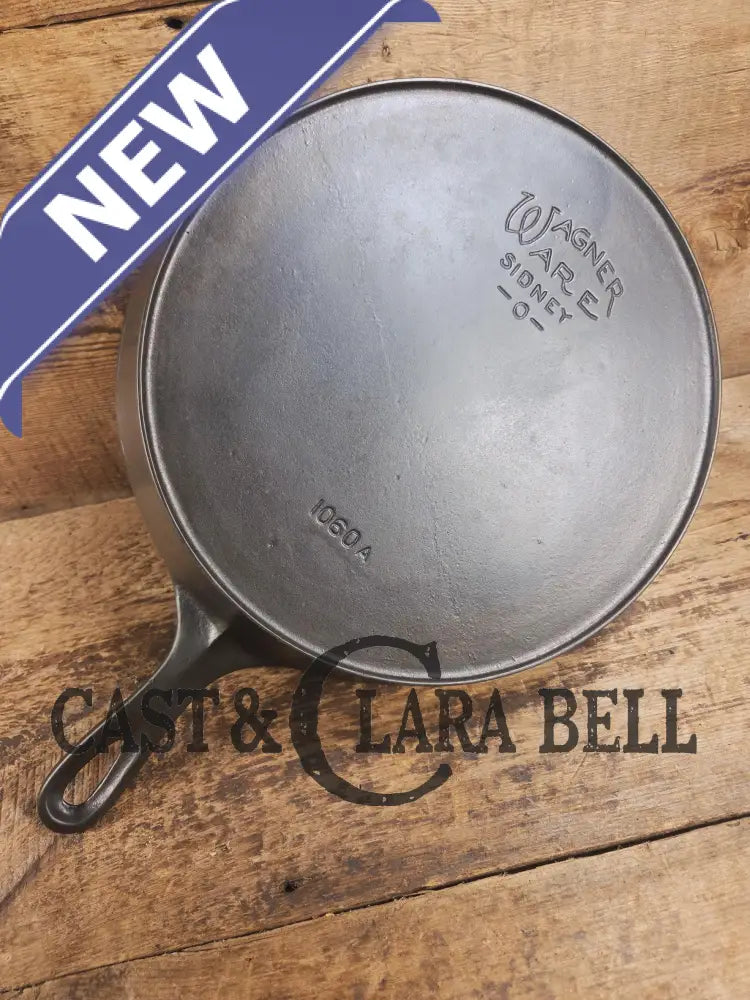 Big gorgeous and tough to find! 1924 Wagner Ware #10 Cast Iron Skillet with Stylized Logo AND heat ring 1060 A. SC24
