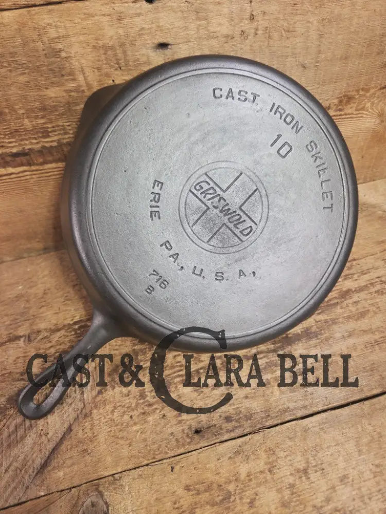 BIG skillet! 1920’s Griswold #10 Skillet large slant logo 716 Full E.P.U. Awesome everyday skillet. Great for steaks