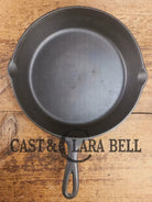 Classic 1910’s Lodge #7 Cast Iron Skillet Three Notch with raised T. Light sleek and ready to cook with! Skillet