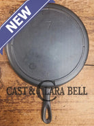 Classic 1910’s Lodge #7 Cast Iron Skillet Three Notch with raised T. Light sleek and ready to cook with! Skillet