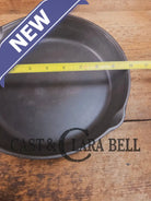 Classic 1910’s Lodge #7 Cast Iron Skillet Three Notch with raised T. Light sleek and ready to cook with! Skillet