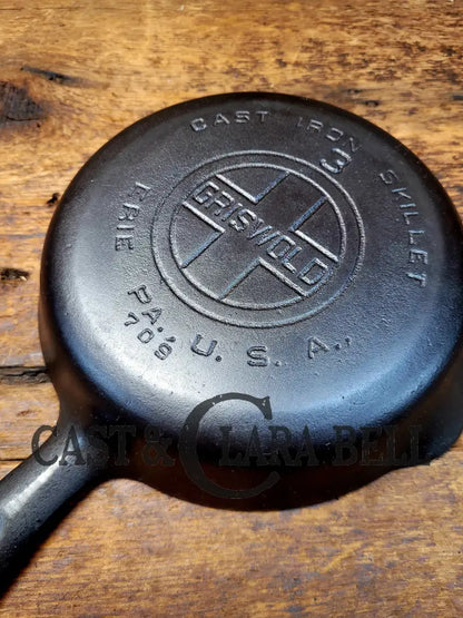 Classic! Griswold #3 Cast Iron Egg Skillet With Large Block Logo 709.