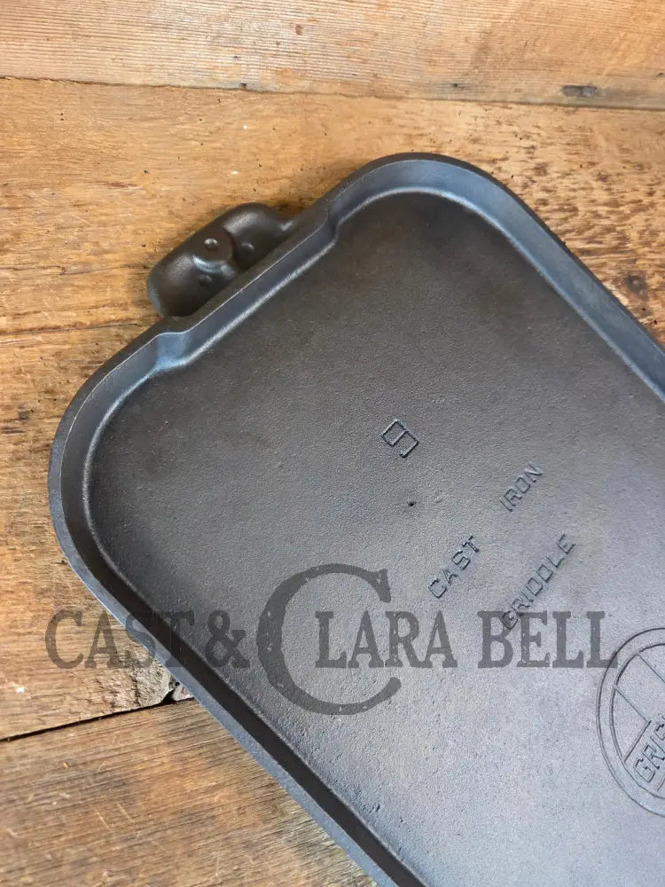 Classic Griswold #9 Large Block Long Griddle 746 B. Perfect for pancakes by the campfire or in your gourmet kitchen!