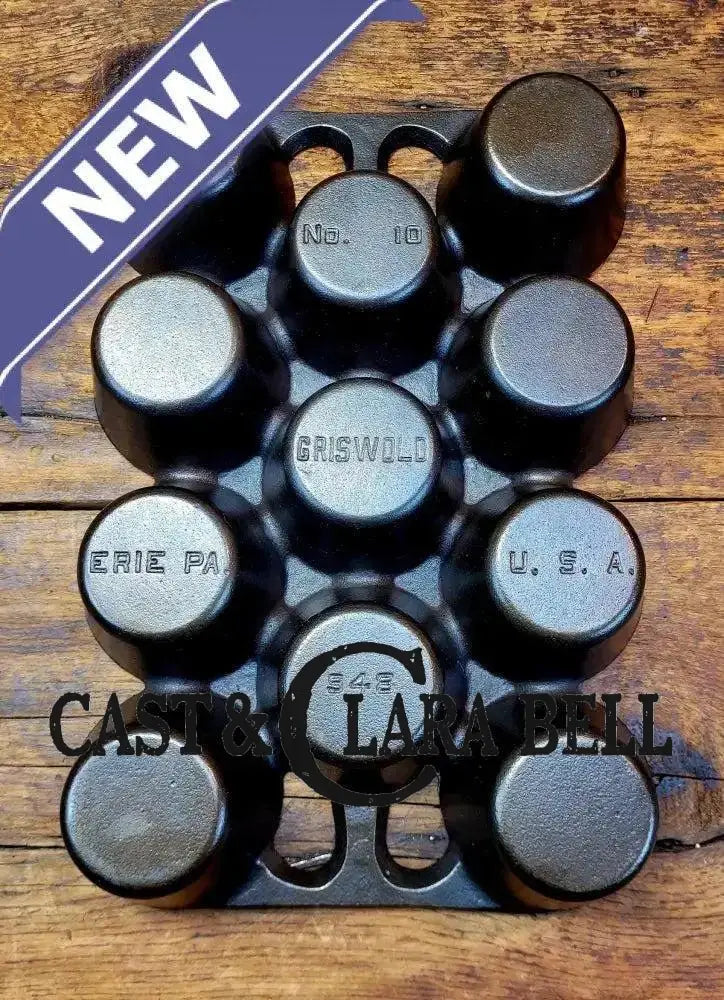 Classic! Griswold No. 10 Popover Pan 948. Variation 14 Closed Frame. Ready to make delicious brownies cupcakes or