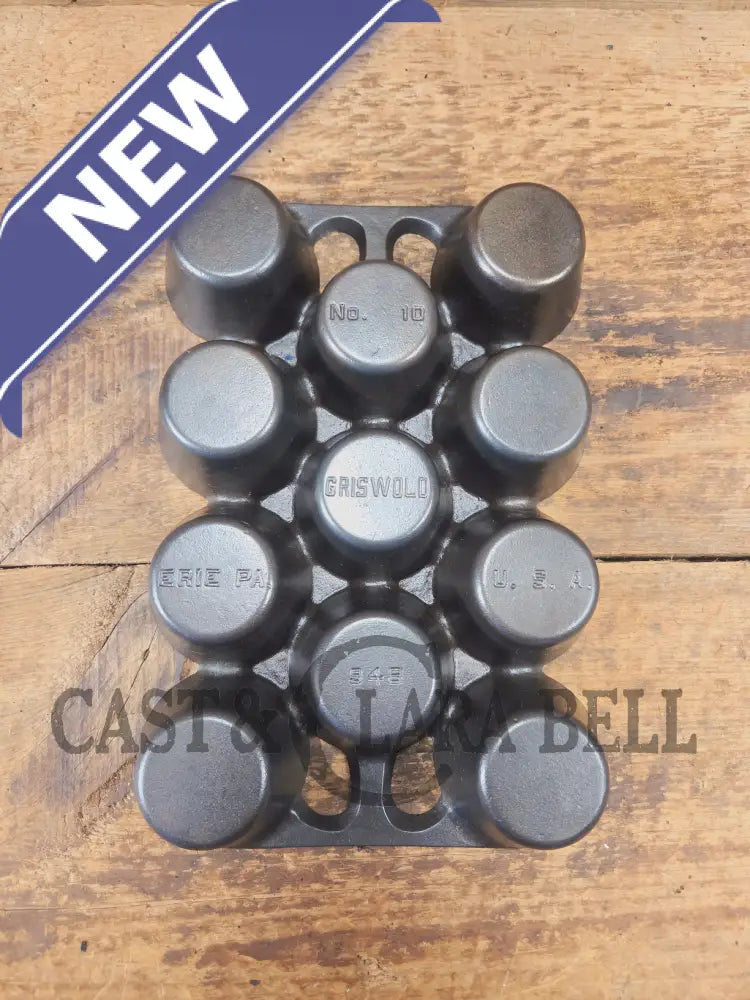 Classic! Griswold No. 10 Popover Pan 948. Variation 14 Closed Frame. Ready to make delicious brownies cupcakes or