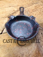 Collectible Griswold ’00’’ Ashtray / Spoon Rest with Black and Red Enamel! Small Novelty cast iron skillet for display