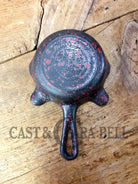 Collectible Griswold ’00’’ Ashtray / Spoon Rest with Black and Red Enamel! Small Novelty cast iron skillet for display