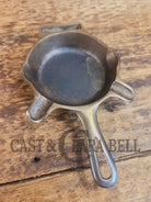Collectible Griswold 570 Ashtray / Spoon Rest. Small Novelty cast iron skillet (nickel finish) for display or stove!