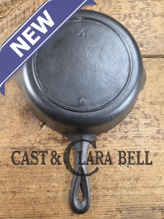 Collector’s Piece! Very early 1900’s Lodge #4 Skillet with 1 Notch Heat Ring Raised ’A I’ Skillet