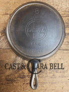 Cool Patina! Early 1920’s Griswold #8 Plated finish Cast Iron Skillet with Large Block Logo heat ring 704 SC24 Skillet