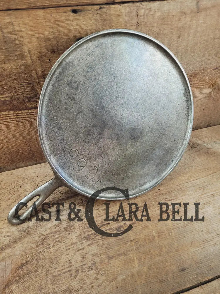 Cool story hard to find piece! 1920’s Chicago Hardware Foundry hammered plated #9 Griddle. P/N 999