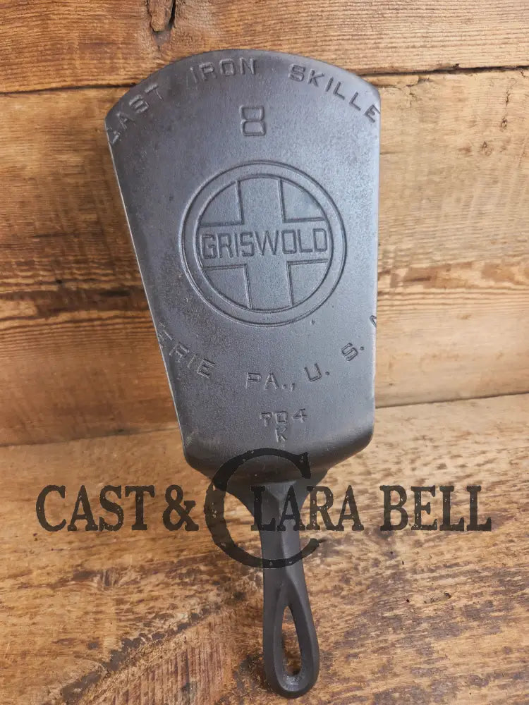 Custom #8 704 Griswold Cast Iron Skillet Spatula. Reclaimed from 1930’s Griswold Block EPU skillet. Awesome gift for