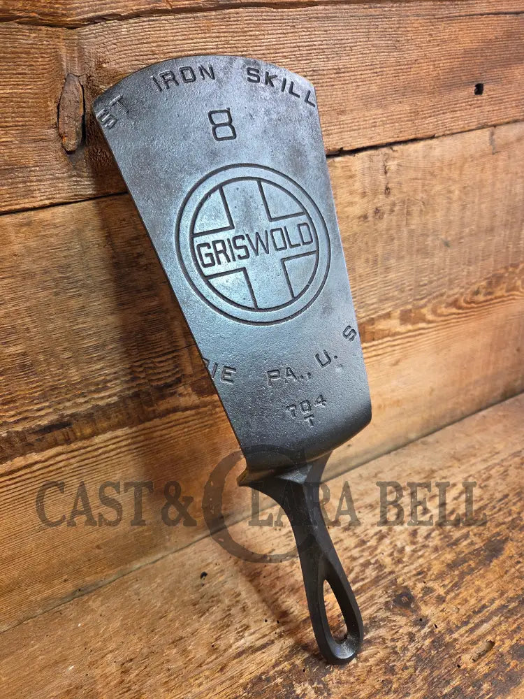 Custom #8 704 Griswold Cast Iron Skillet Spatula. Reclaimed from 1930’s Griswold Block EPU skillet. Awesome gift for