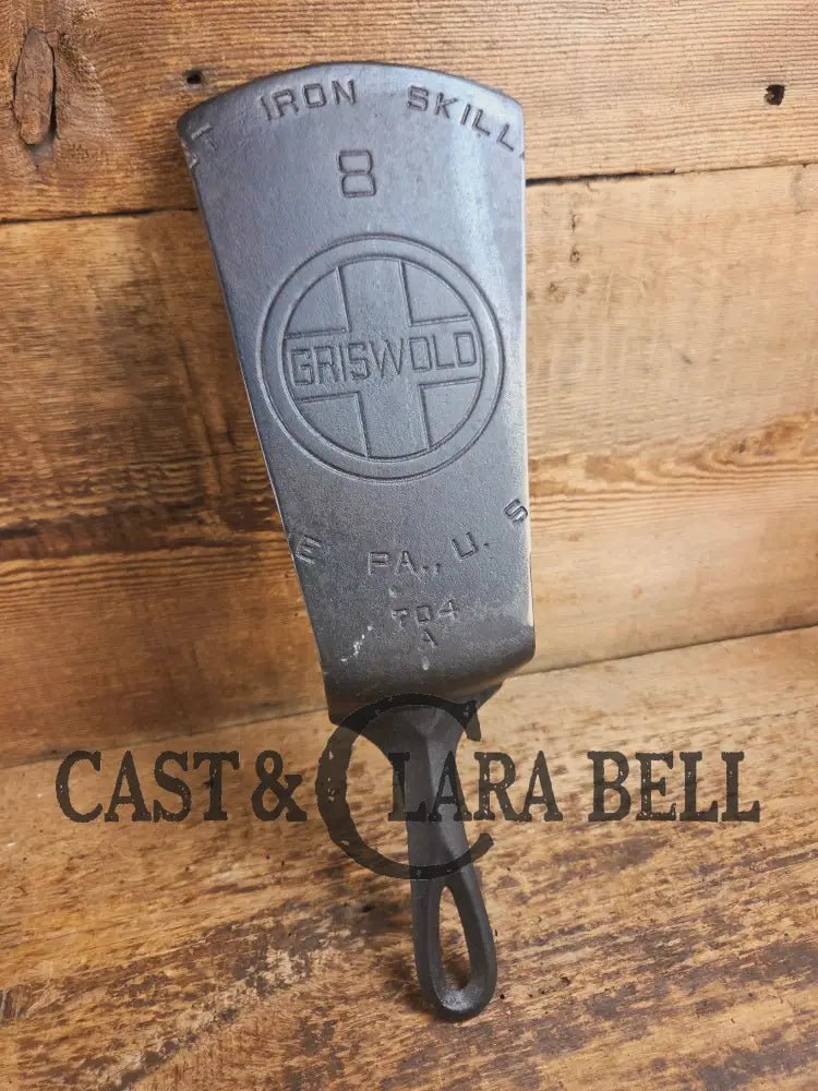 Custom #8 704 Griswold Cast Iron Skillet Spatula. Reclaimed from 1930’s Griswold Block EPU skillet. Awesome gift for