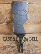 Custom and Funky! Cast Iron Spatula made from a cracked Griswold Large Block 7 Skillet. Funky crack was cut away