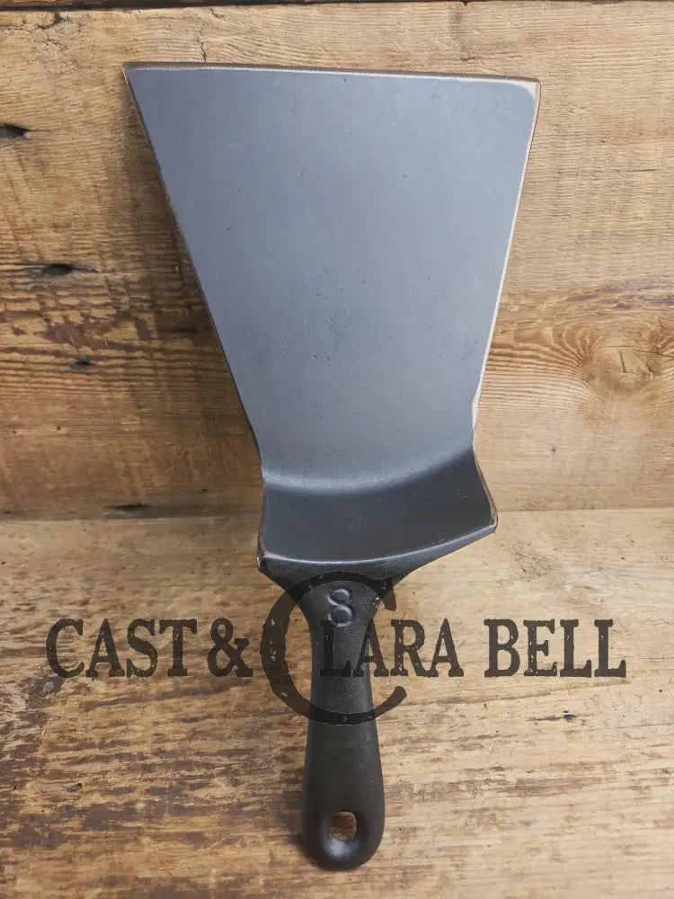 Custom and Funky! Wagner made(#1758) ’Long Life’ Cast Iron Skillet Spatula. Reclaimed 1920’s Era #8 skillet. Great